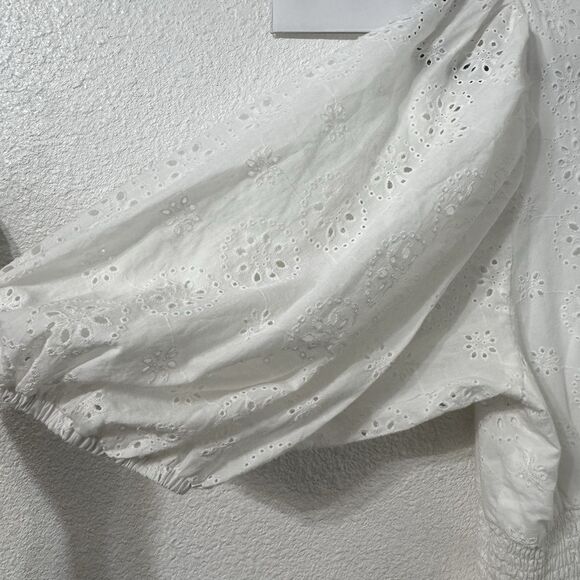 Anthropologie Hutch Smocked Waist Eyelet Jumpsuit XL Cottagecore‎ Feminine NWT - Picture 8 of 10